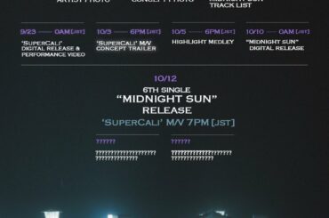 6TH SINGLE
< MIDNIGHT SUN >  2022.10.12 (WED) 7PM[JST]
#SuperCali Official