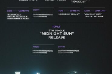 6TH SINGLE
< MIDNIGHT SUN >  #SuperCali 
2022.9.23 (FRI) 0AM 
DIGITAL RELE