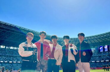 #FUJIFILMSUPERCUP2023 
ハーフタイムに #JO1 より
#川西拓実 #木全翔也 #河野純喜 
#佐藤景瑚 #豆原一成 が
国立競技場にて