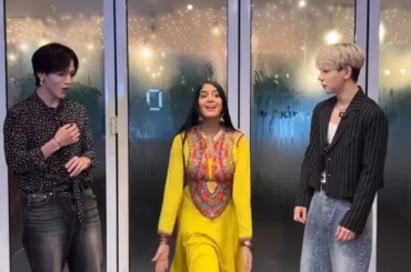 Anisha Dixit Instagram Reel with Shosei & Mame (250925) - From J-Pop to J-Garba in 0.5 seconds 💃🪩