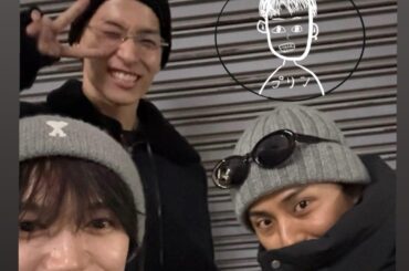 Kis-My-Ft2 Fujigaya Taisuke Instagram Story with Sukai (251229) - 📸 Year-end party (with Naniwa Danshi's Ohashi Kazuya)