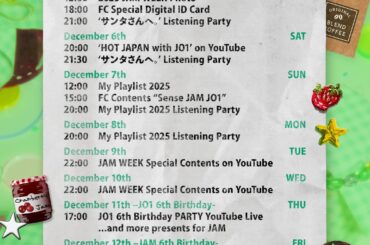 2025 JAM Week (Schedule)