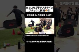 #JIBLUE がドリブルタイムアタックに挑戦① #本田圭佑 #河野純喜 #白岩瑠姫 ️#JO1 #INI #4v4
