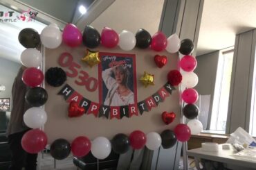 豆原一成さん誕生日の飾り付け