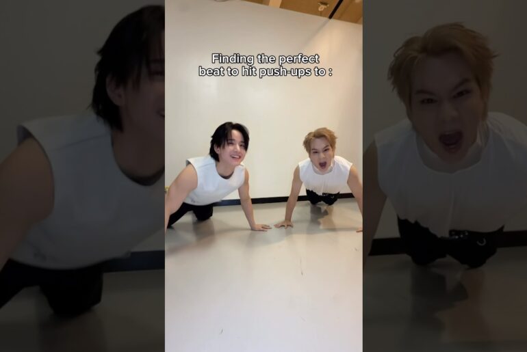#JO1 | ‘SAKURA’ Finding the perfect beat to hit push-ups to💪 #JO1_SAKURA #佐藤景瑚 #KEIGO #豆原一成 #MÁME